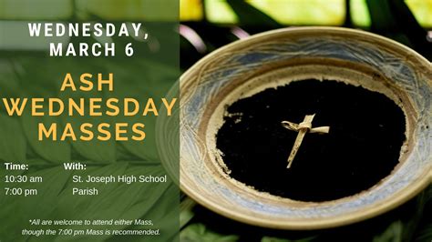 ash wednesday mass schedule and locations
